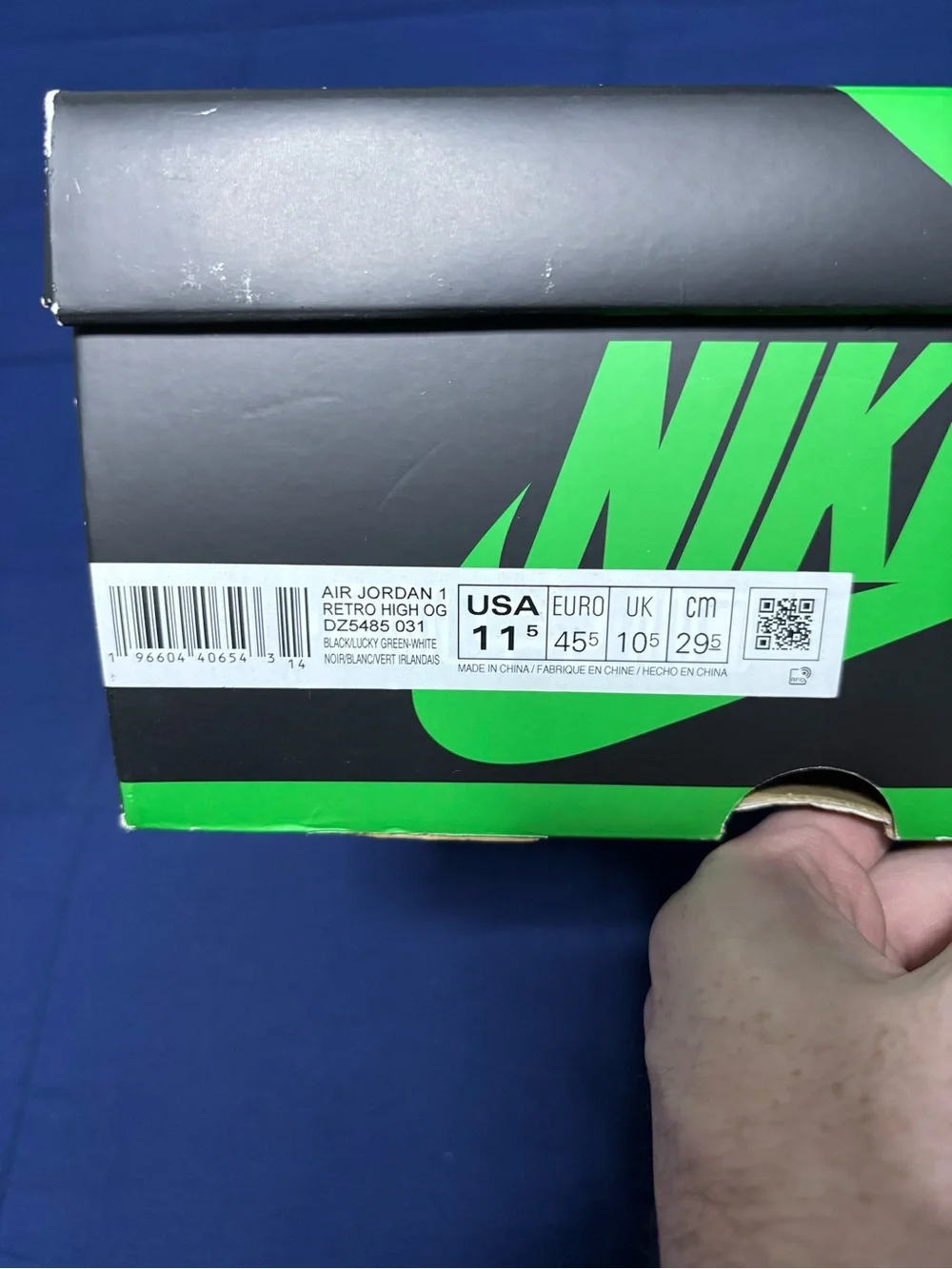 Jordan 1 Retro High OG Lucky Green 2023 Size 11.5